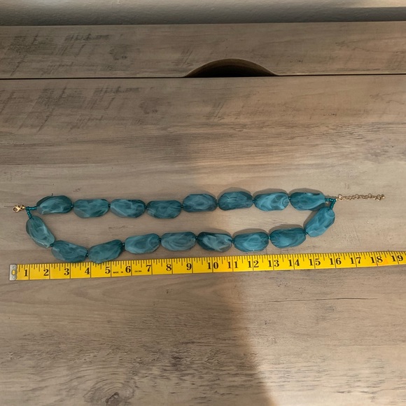 Jumbo bead double layer necklace Teal/turquoise - Picture 4 of 4